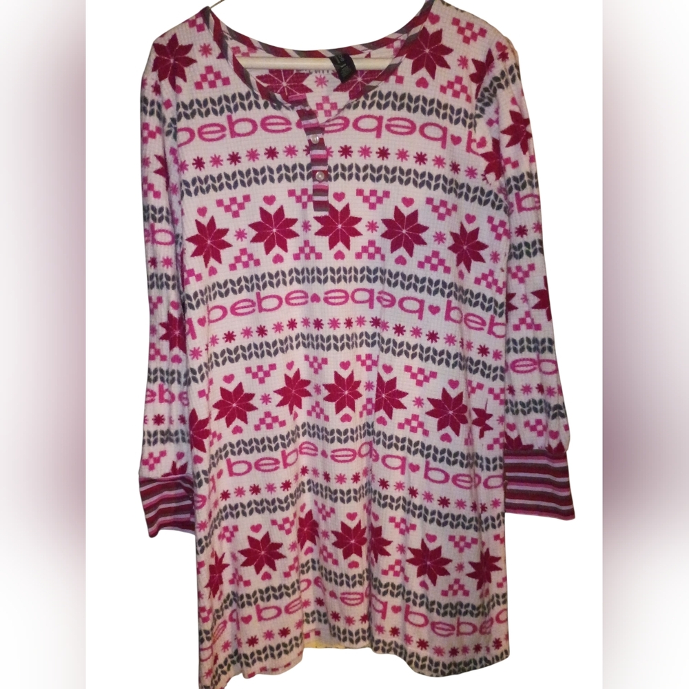 ✨Bebe  - Pink and Gray Floral Sleepgown